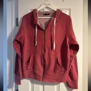 SHEIN Red Zip Up Hoodie